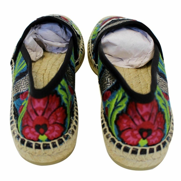 GUCCI Embroidered Blind For Love Espadrilles Flat - Picture 4 of 7